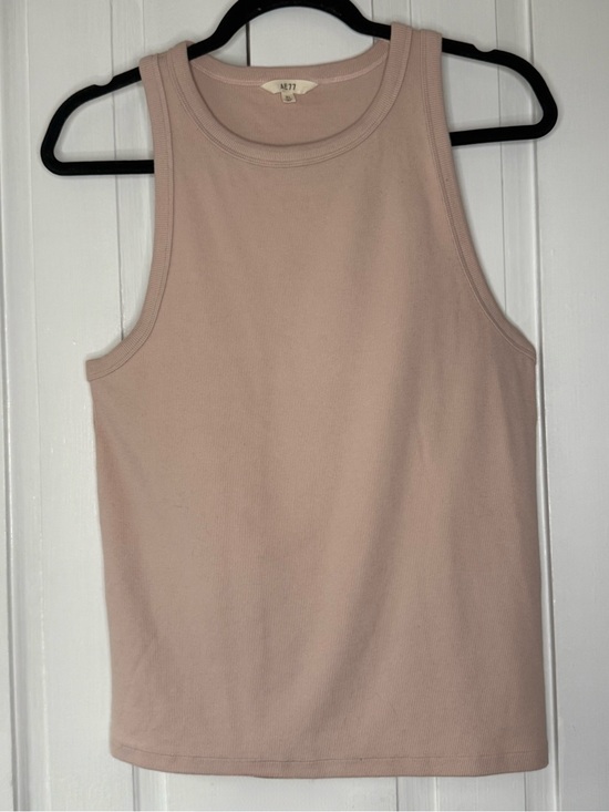 American Eagle Outfitters Tops - AE77 American Eagle Outfitters NWOT High Neck Blush Pink Ribbed Tank Top - XL